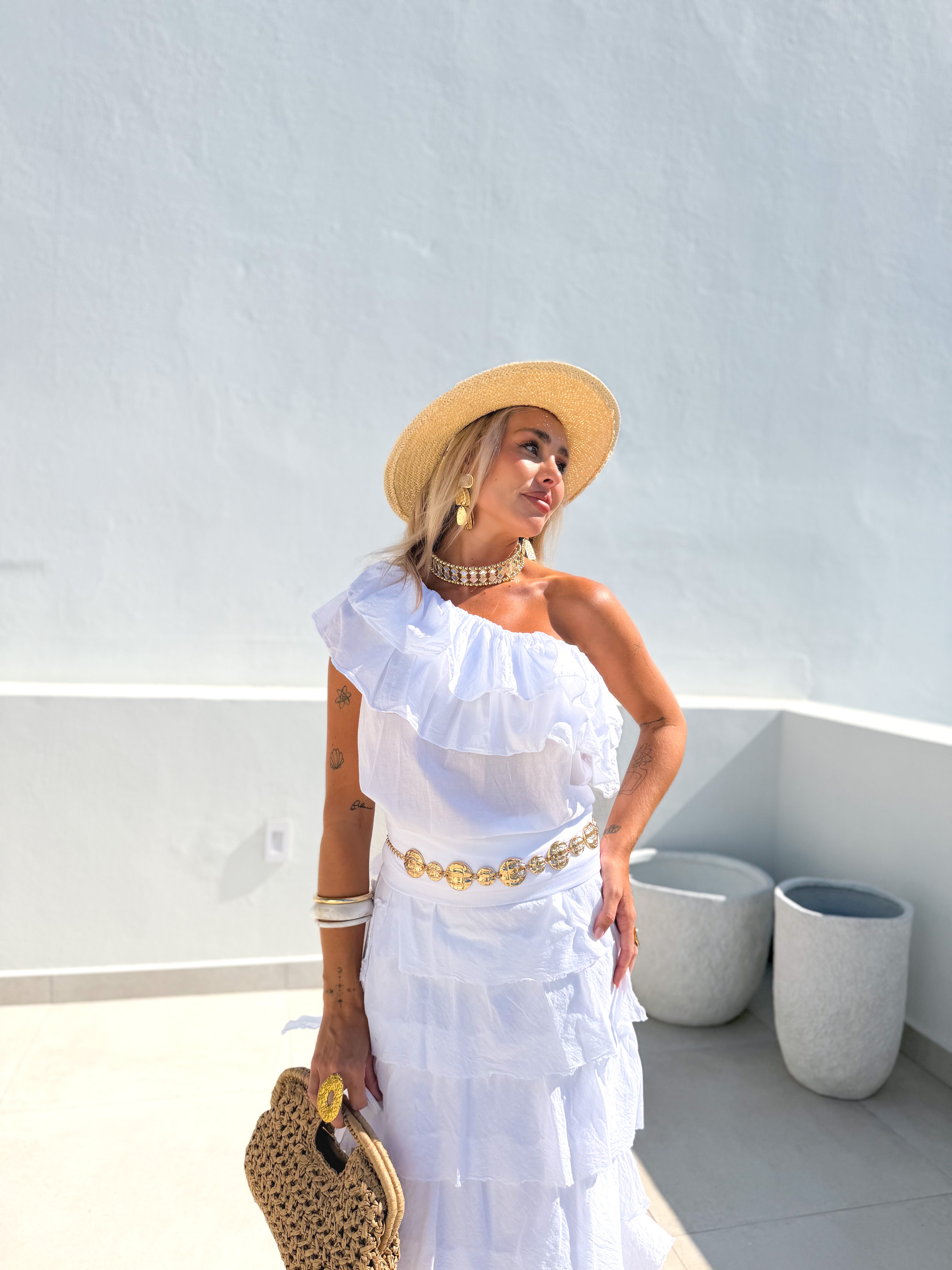 Top volantes blanco