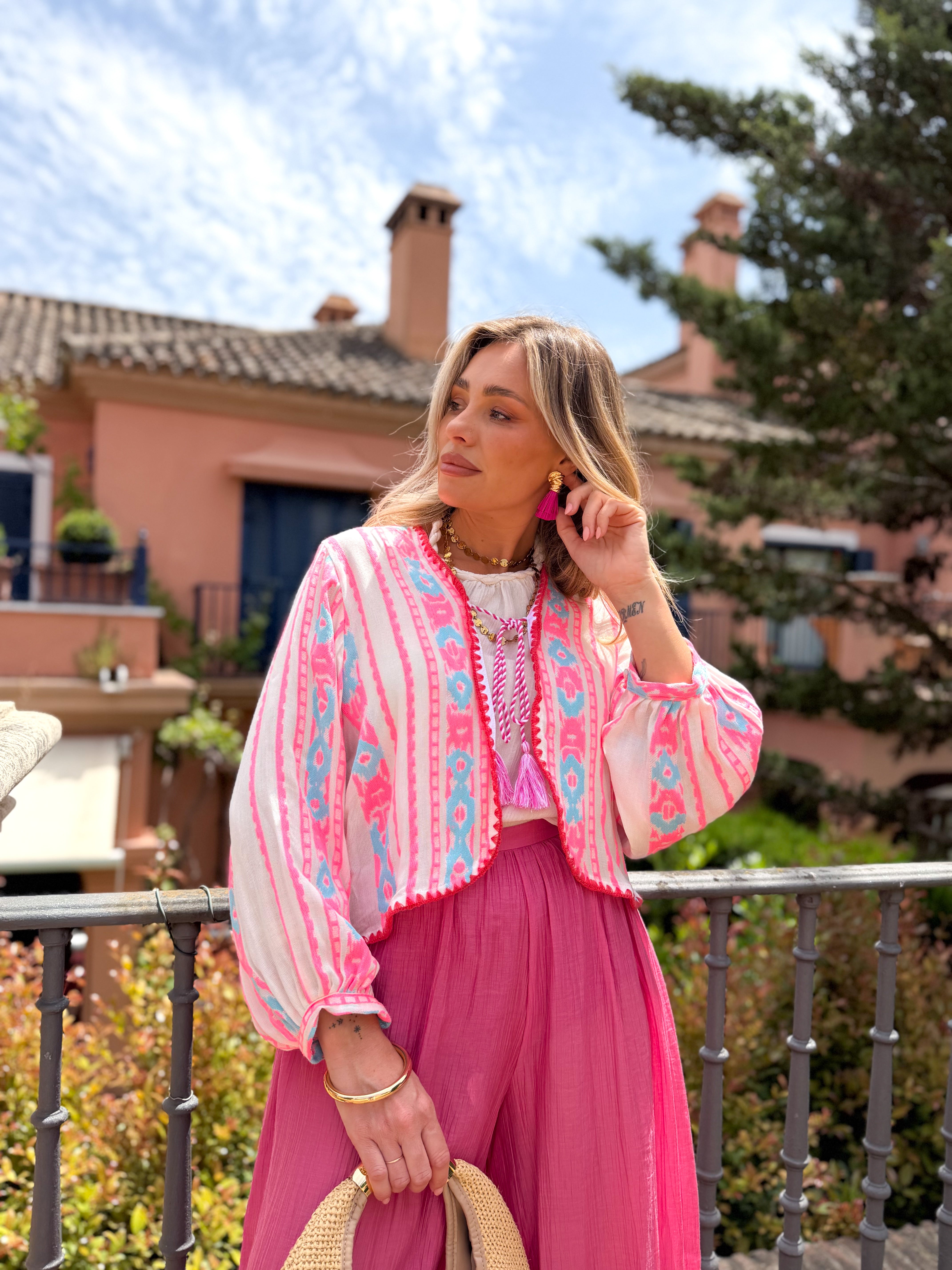 Chaqueta Kalamy Étnica Blanca