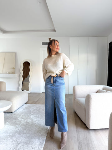 Falda larga denim