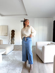 Falda larga denim