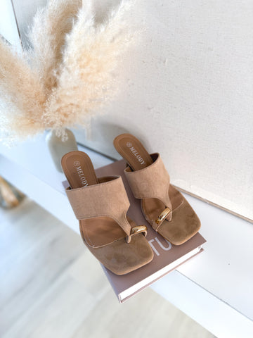 Sandalias combinada Taupe
