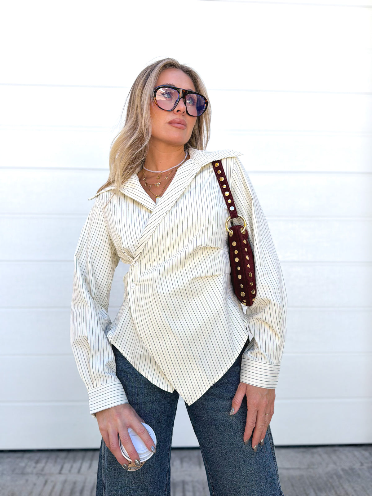Camisa asimétrica Mantequilla