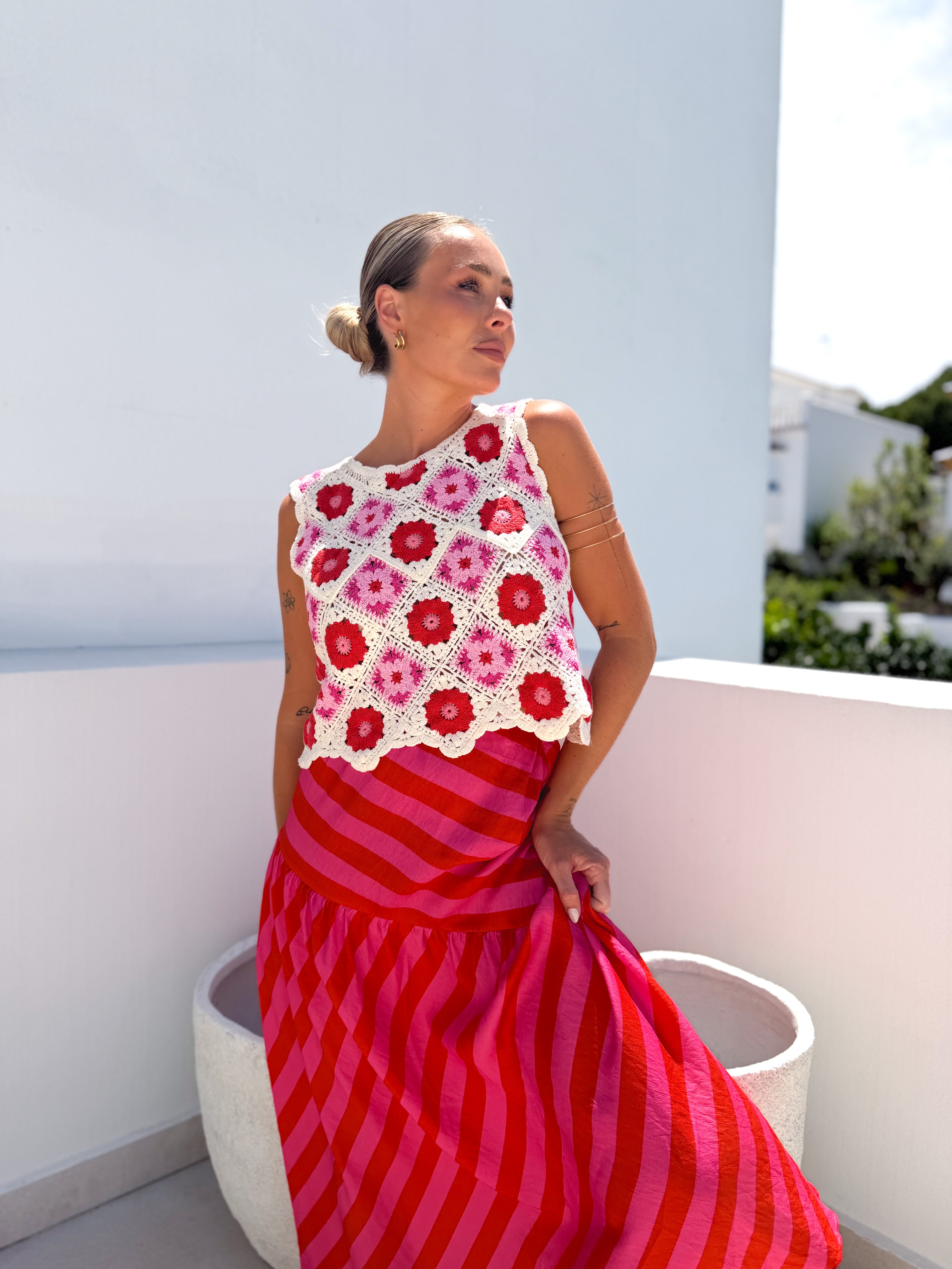 Top crochet Abril rojo
