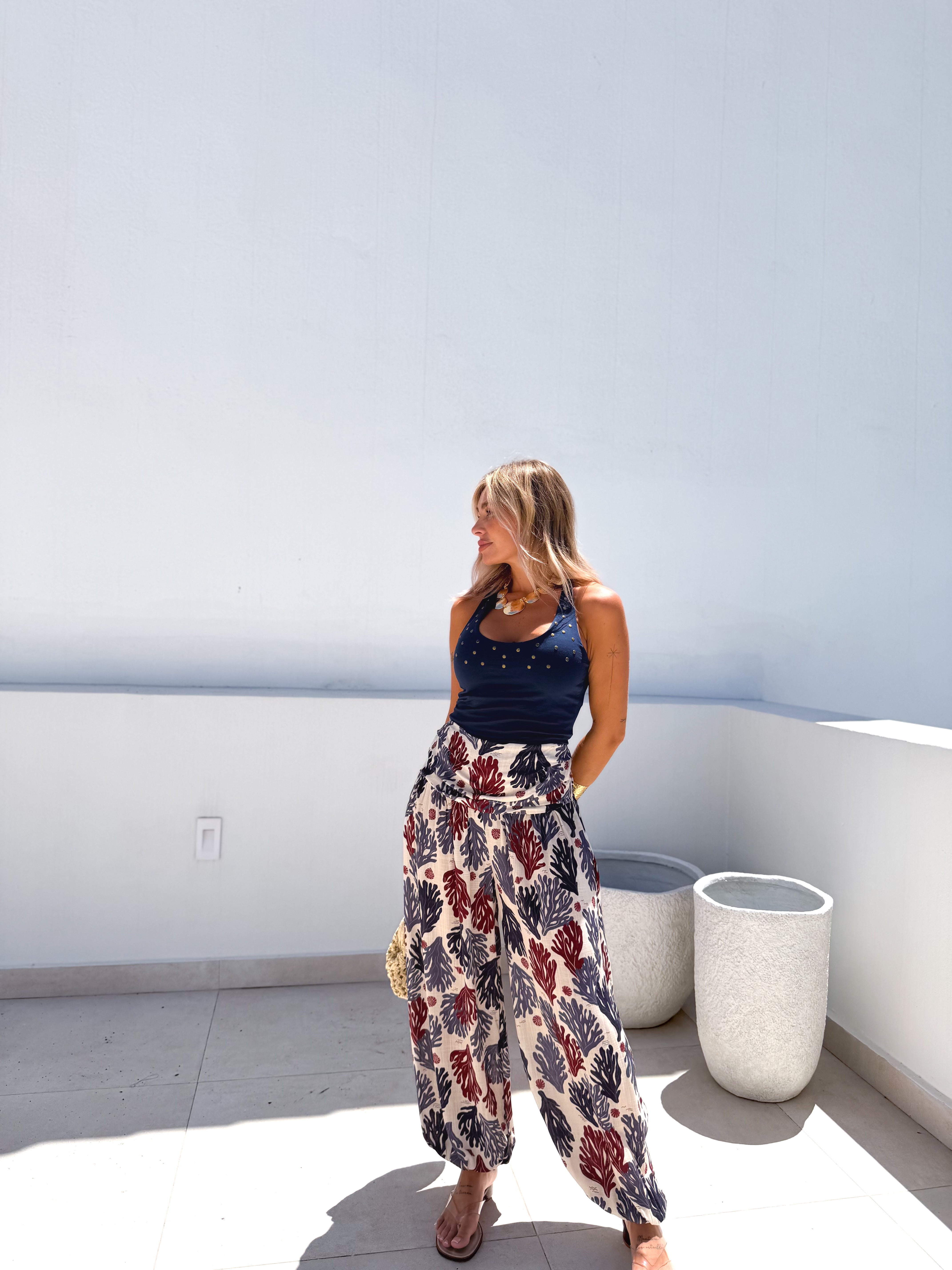 Pantalón bombacho coral Marino