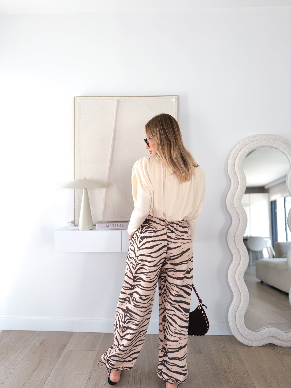 Pantalón fluido cebra