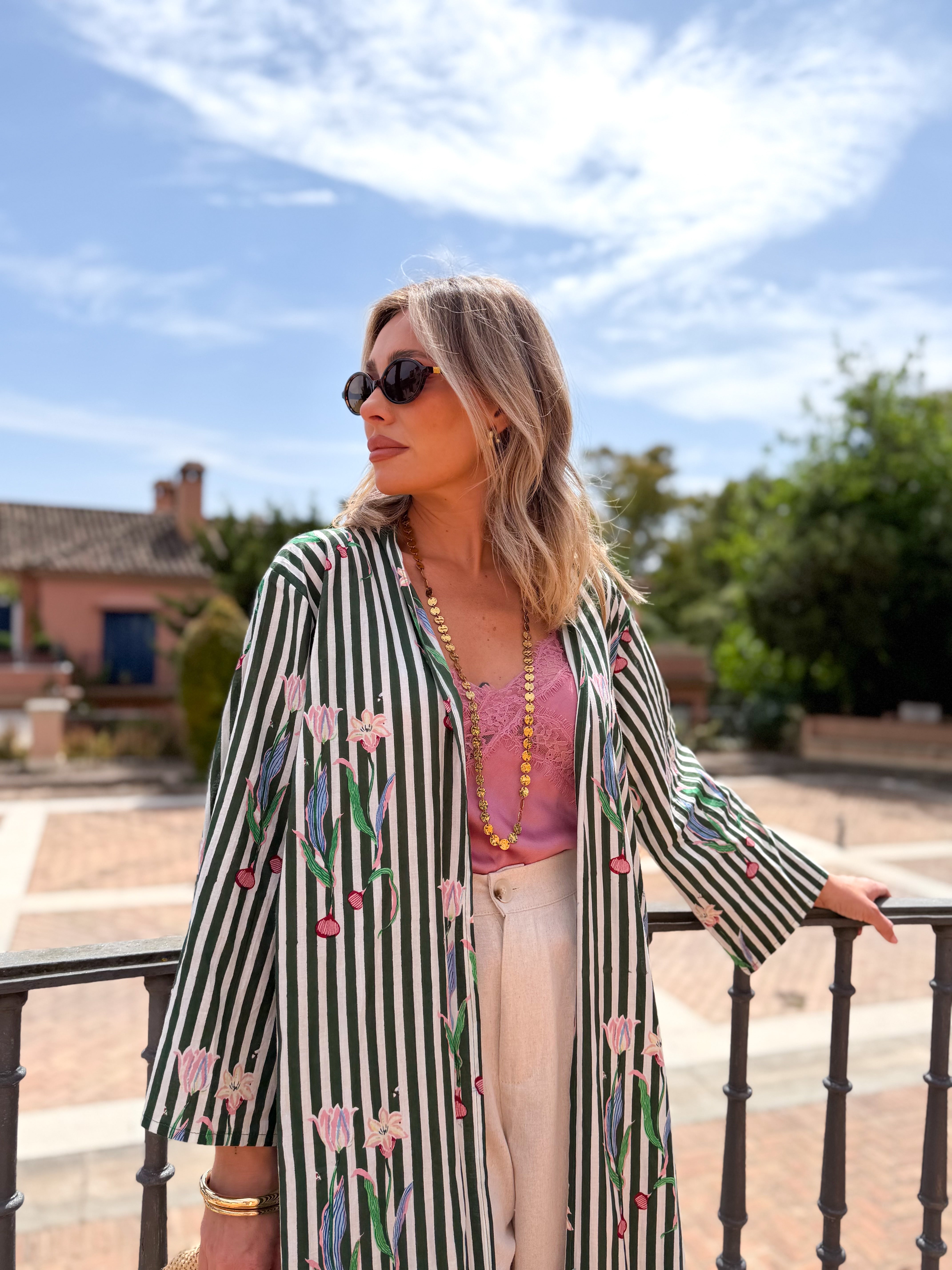 Kimono estampado Verde