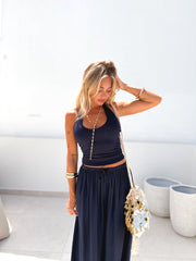 Top halter azul