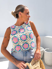 Top crochet Abril rosa