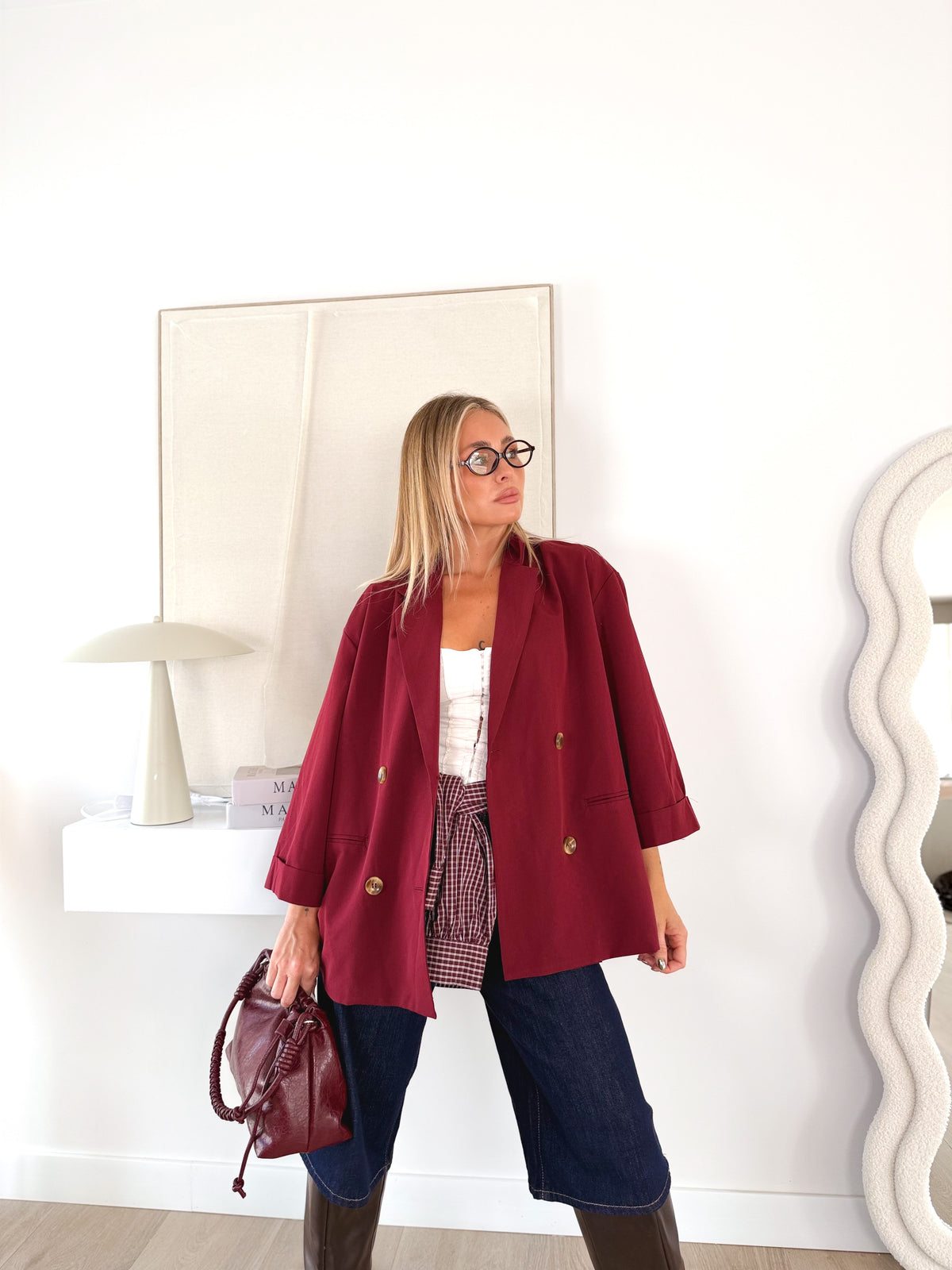 Americana oversize Burdeos