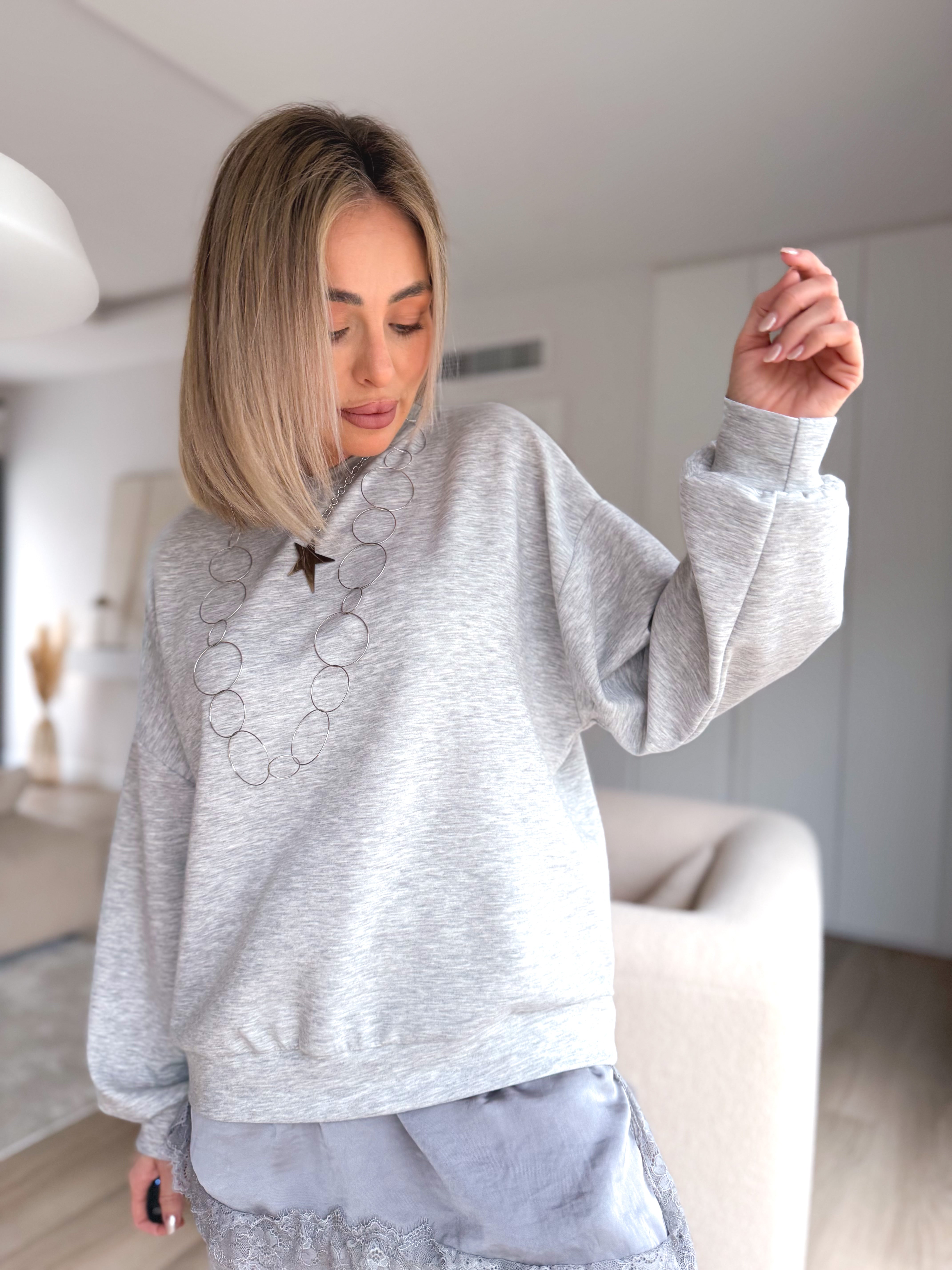 Conjunto combinado lencero gris