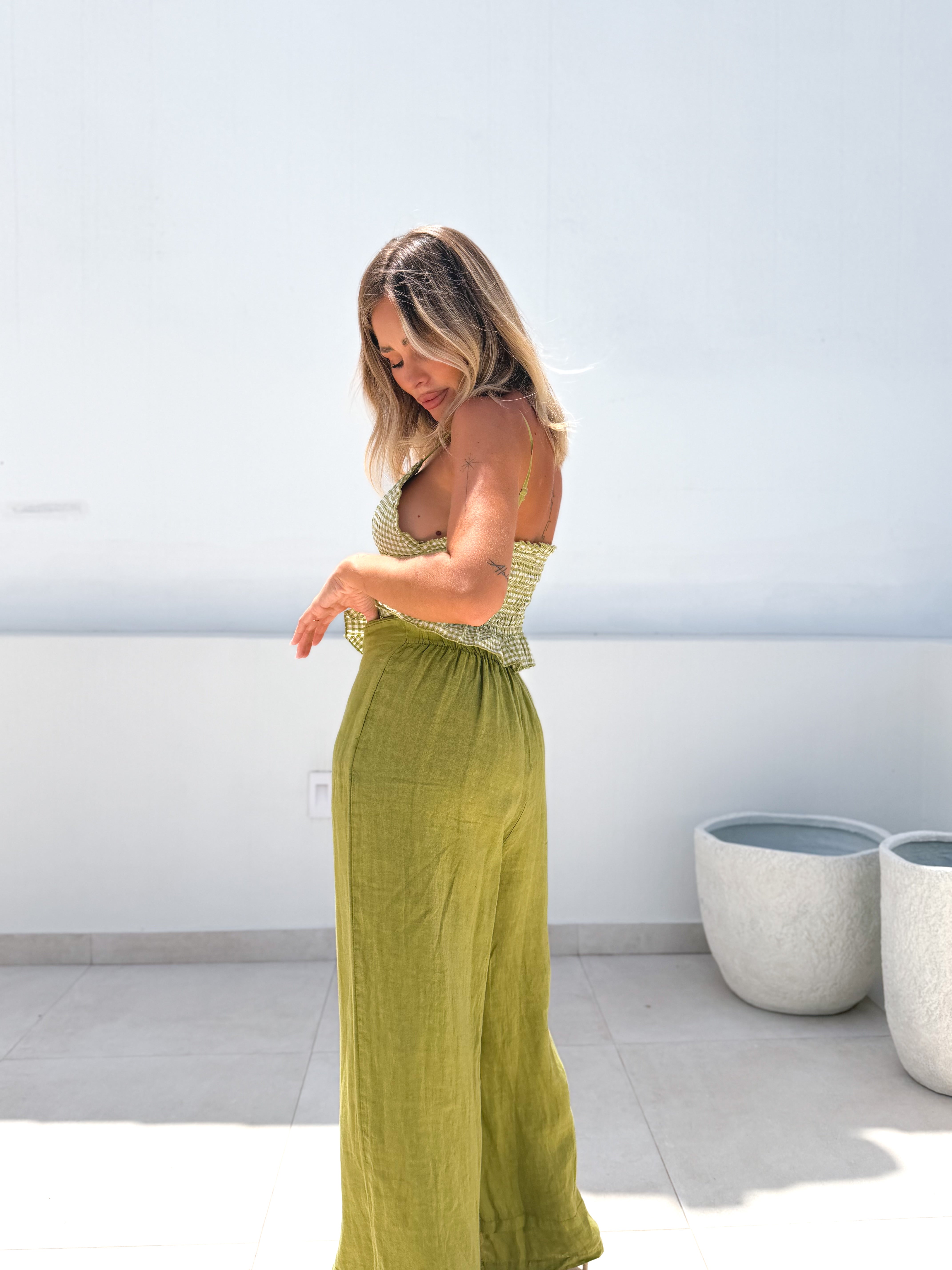 Pantalón lino anudado Lima