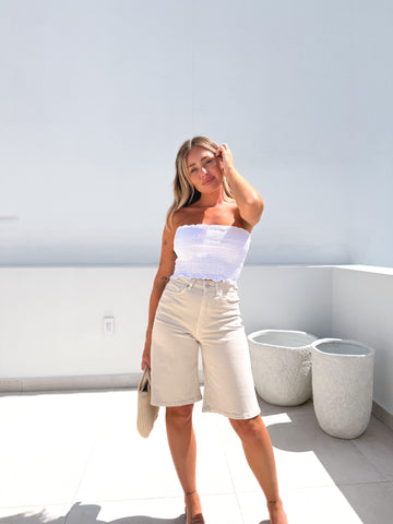 Bermuda denim beige