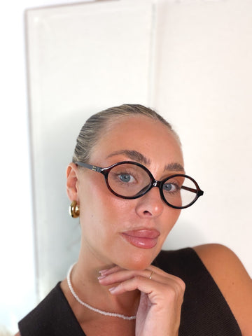 Gafas ovaladas marrón