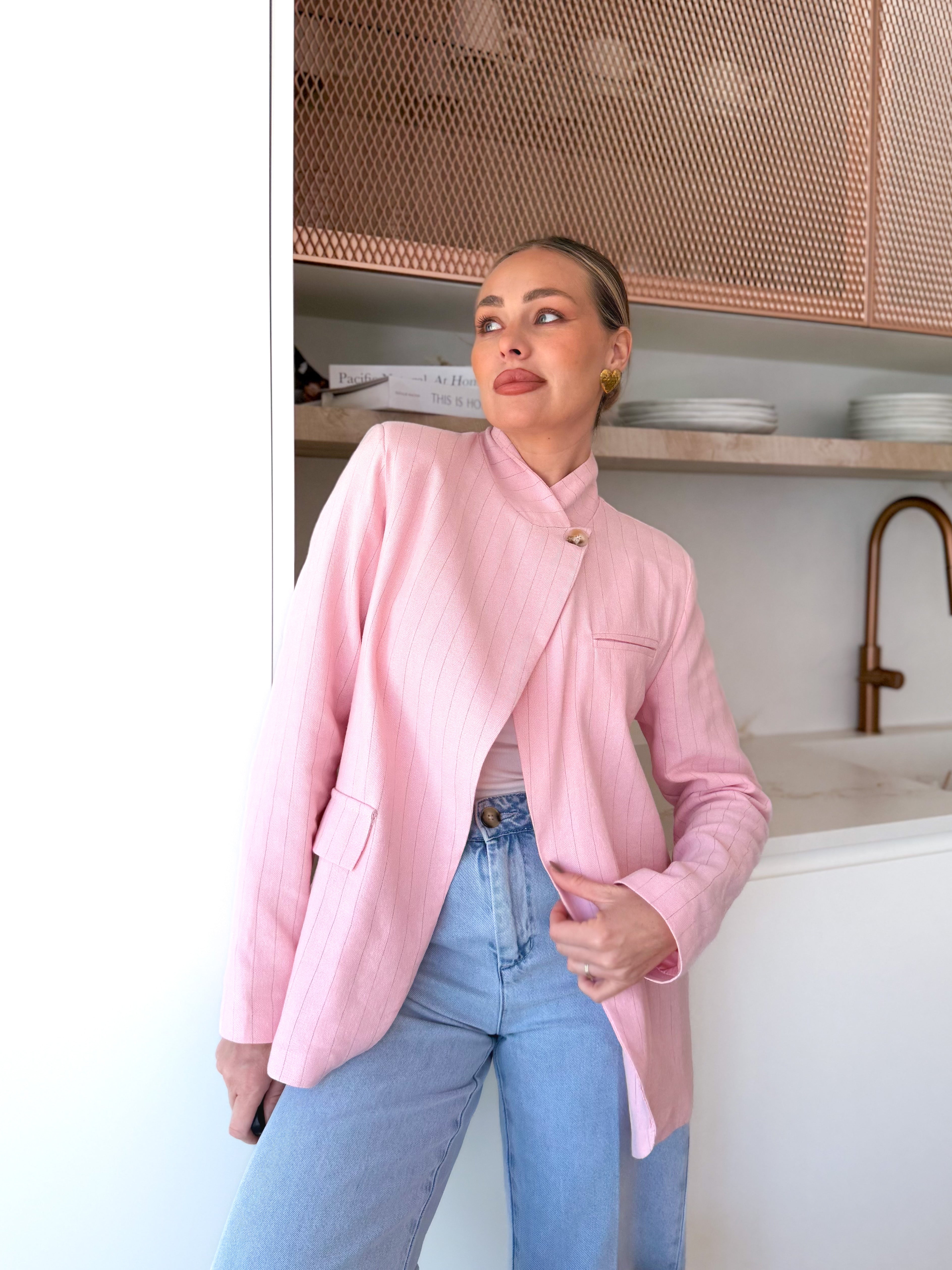 Blazer pinza cruzada Rosa