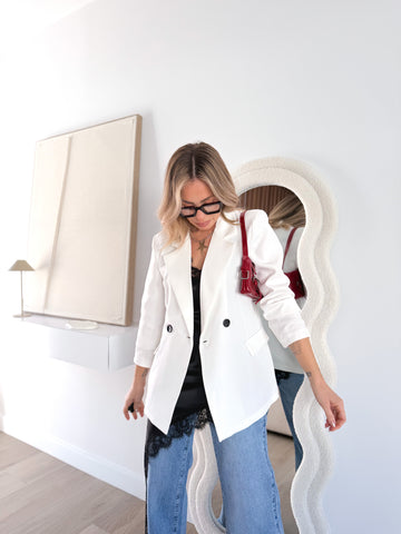 Blazer Abotonada Blanca