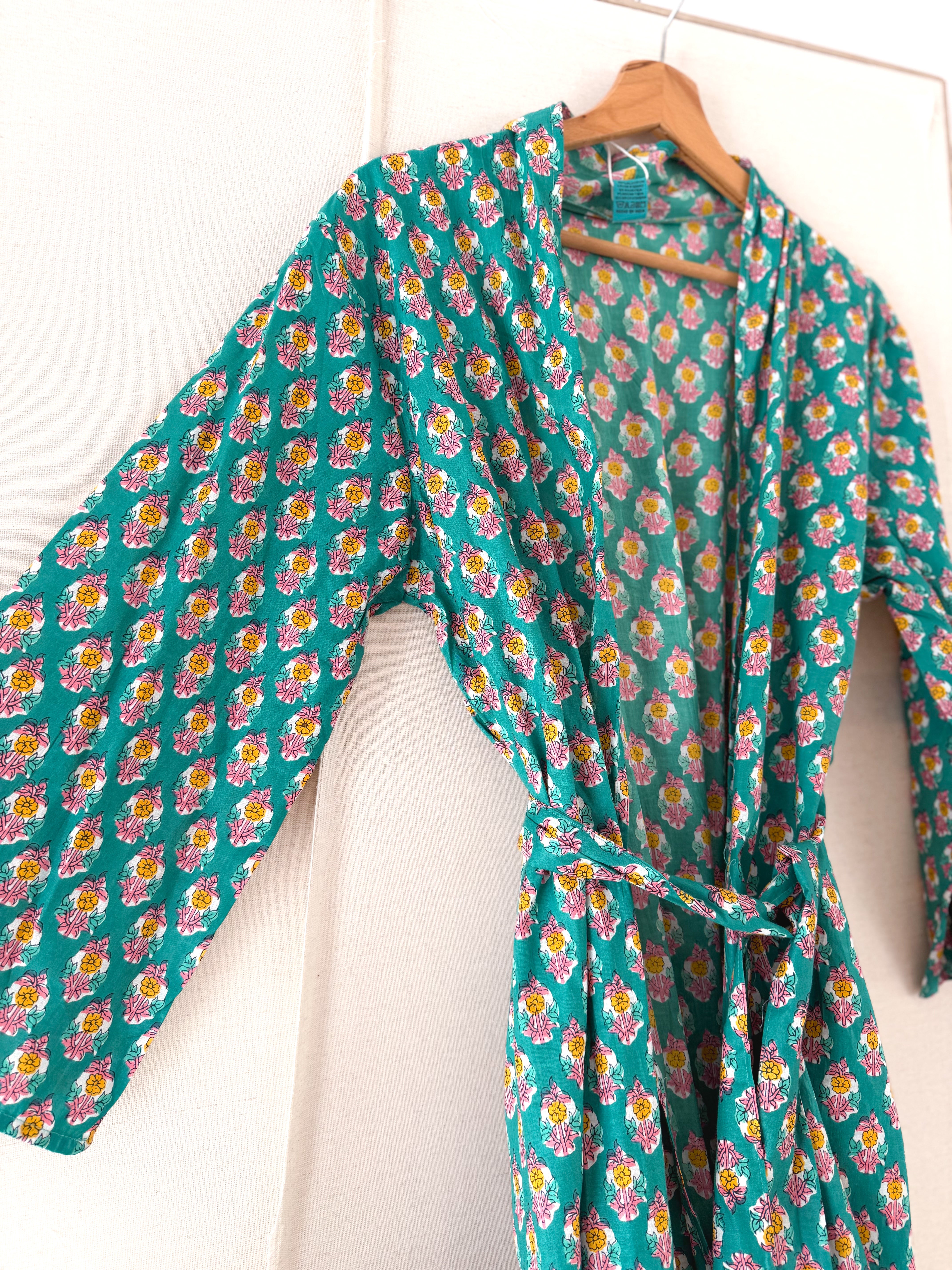 Kimono estampado Aguamarina