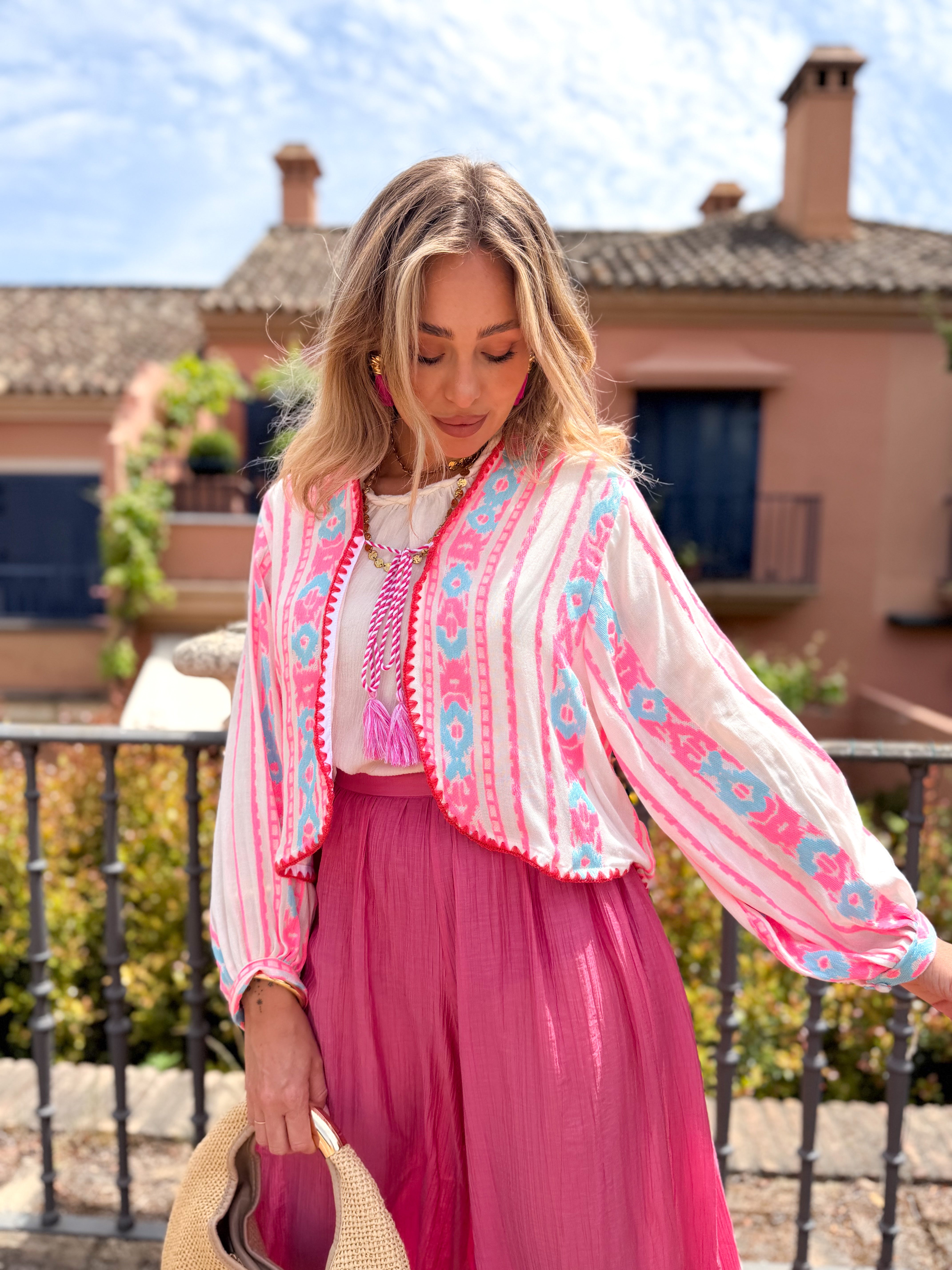 Chaqueta Kalamy Étnica Blanca