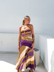 Vestido banda lima/morado