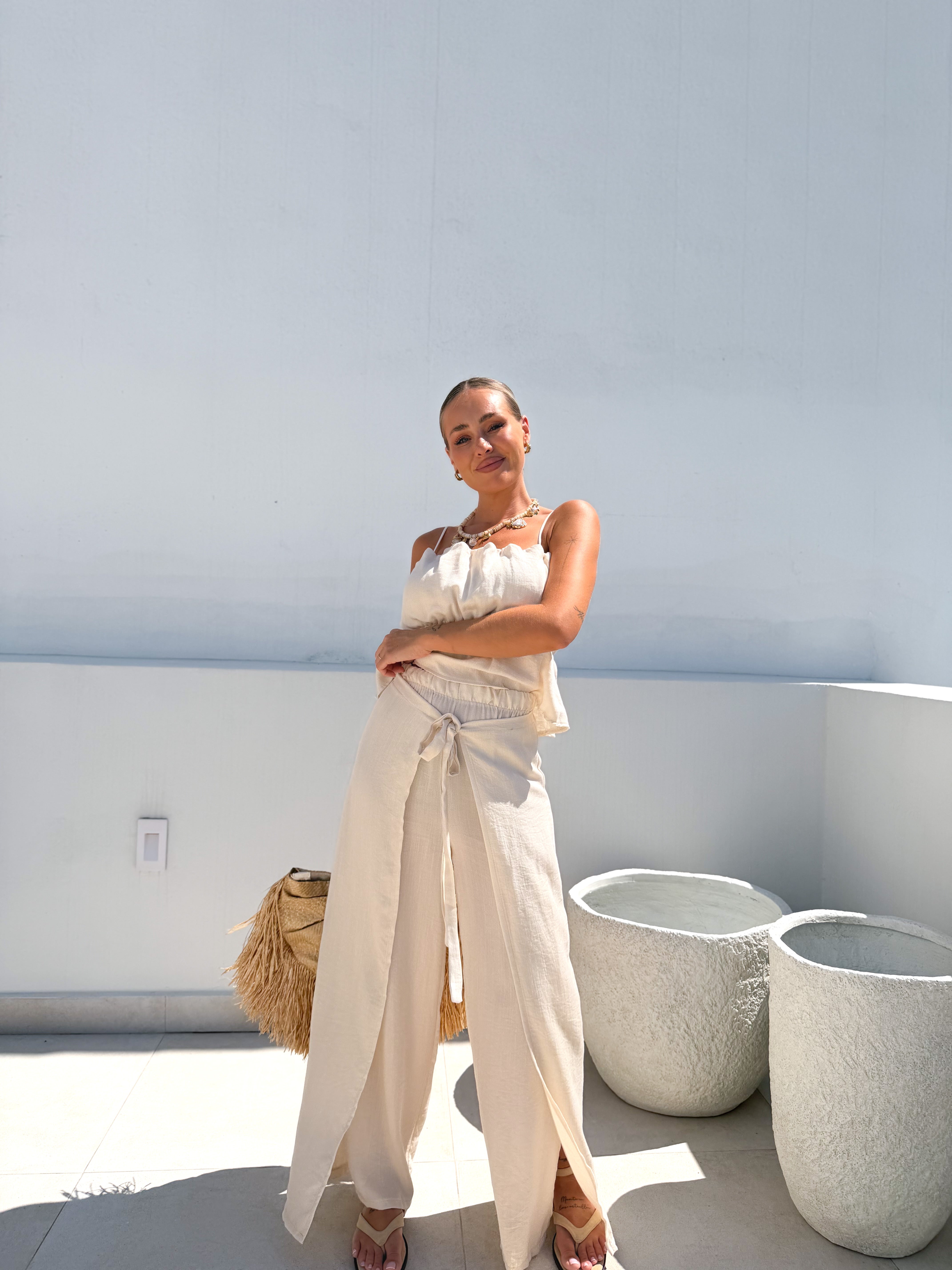 Pantalón pareo beige