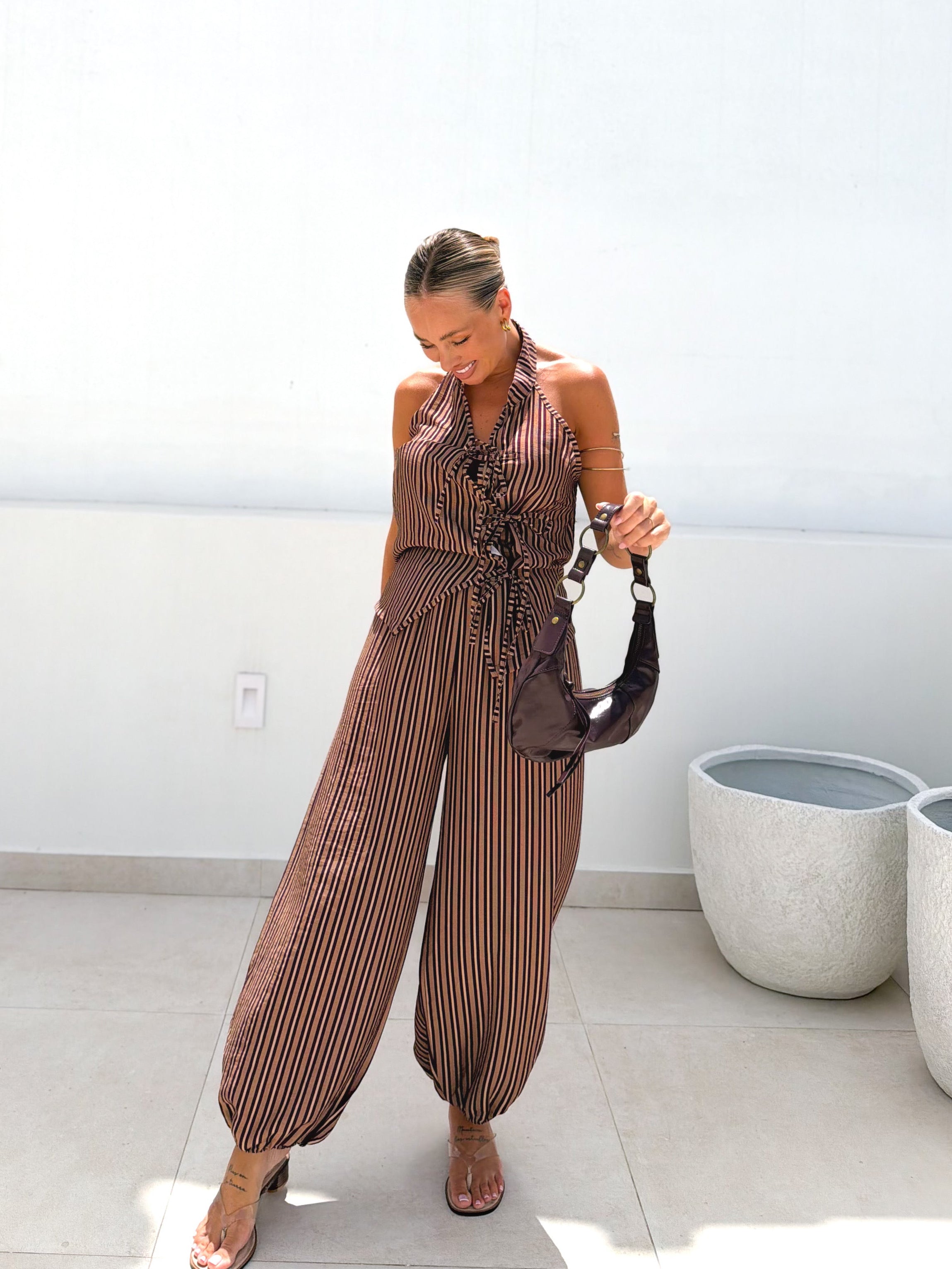 Total look rayas Malva