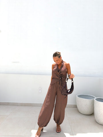 Total look rayas Malva