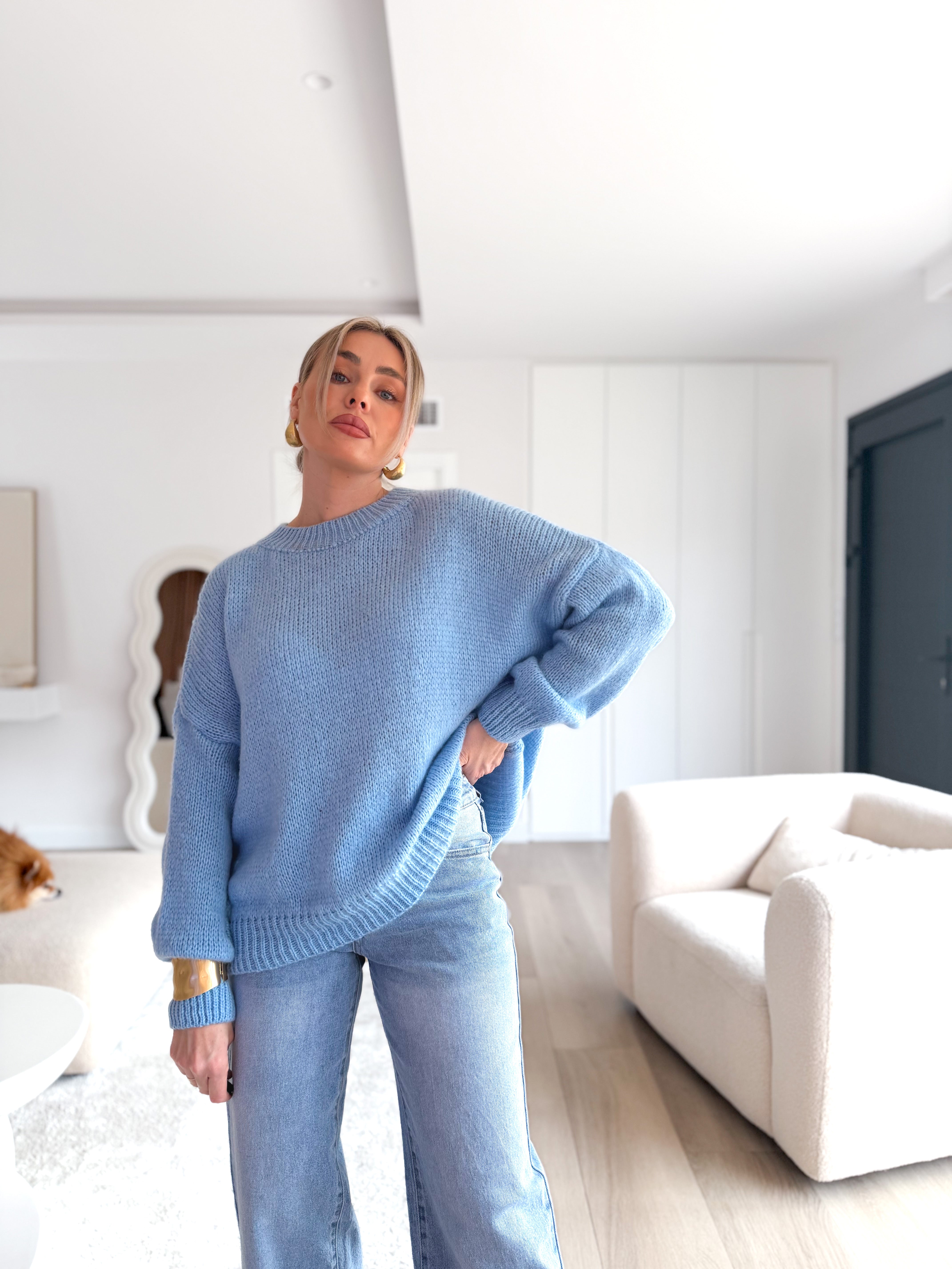 Jersey punto celeste