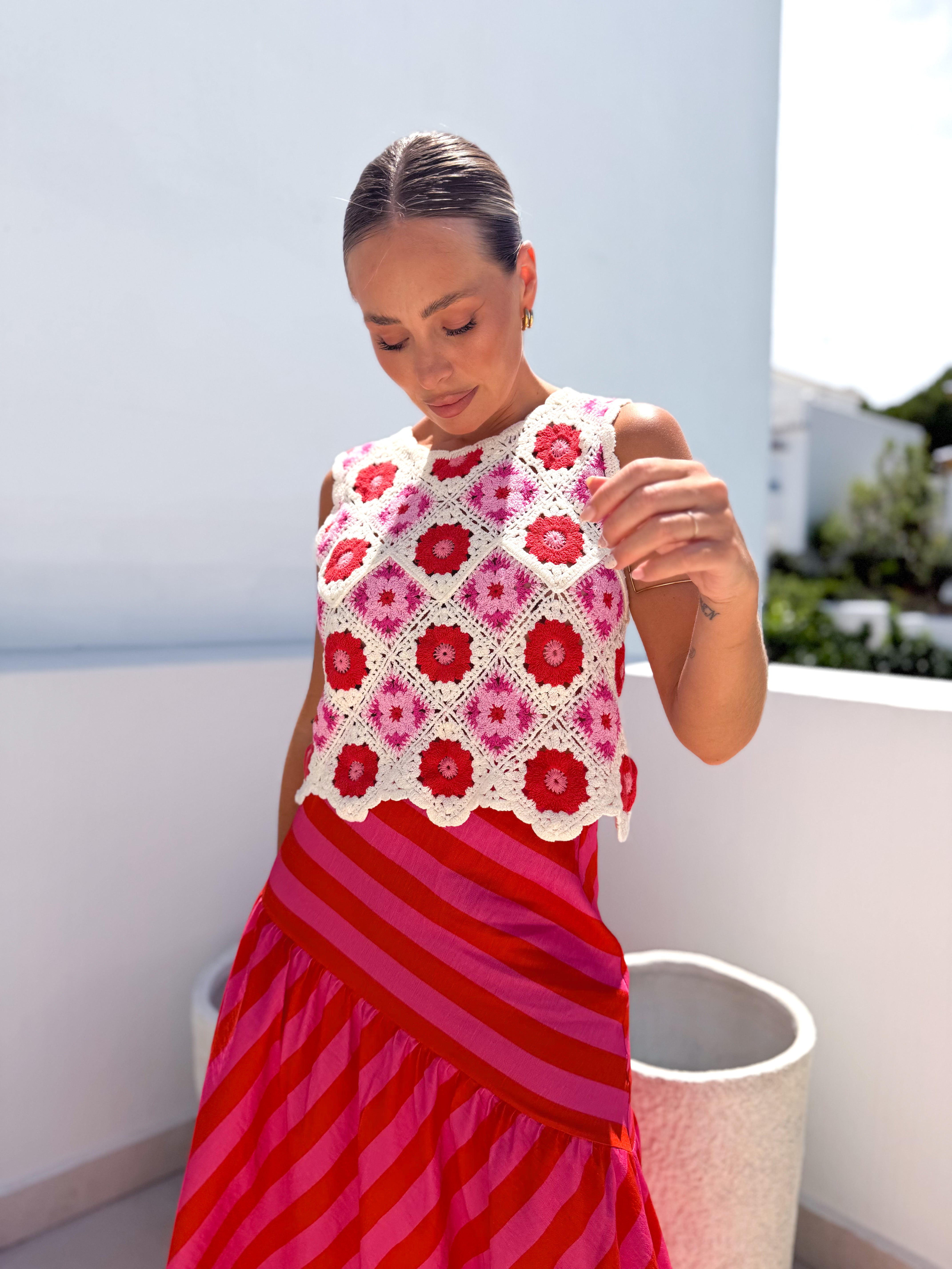 Top crochet Abril rojo