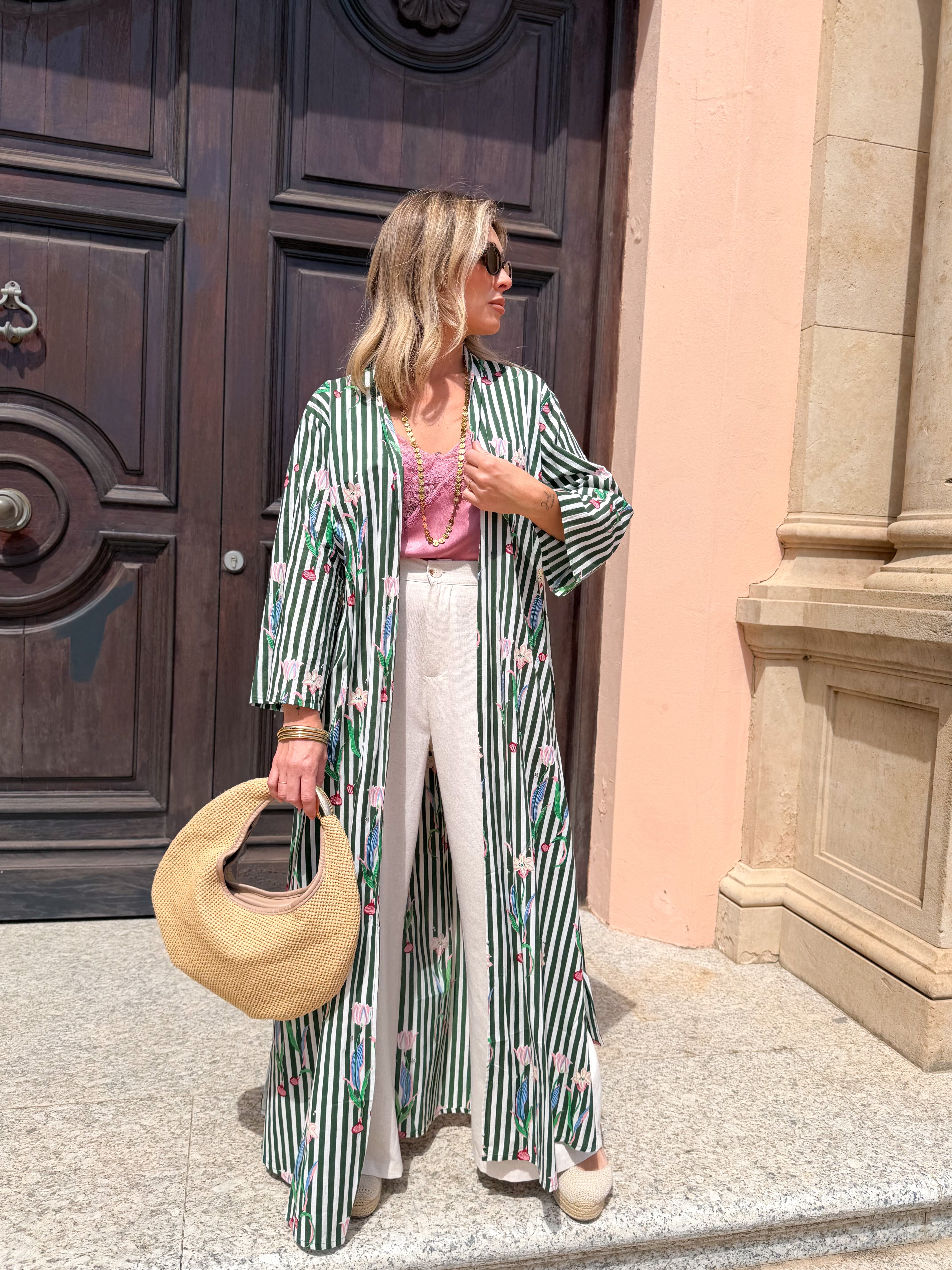 Kimono estampado Verde