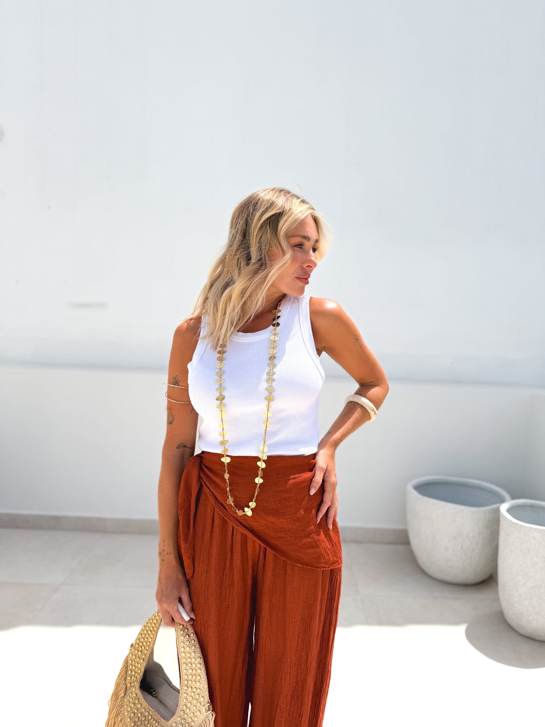 Collar largo monedas