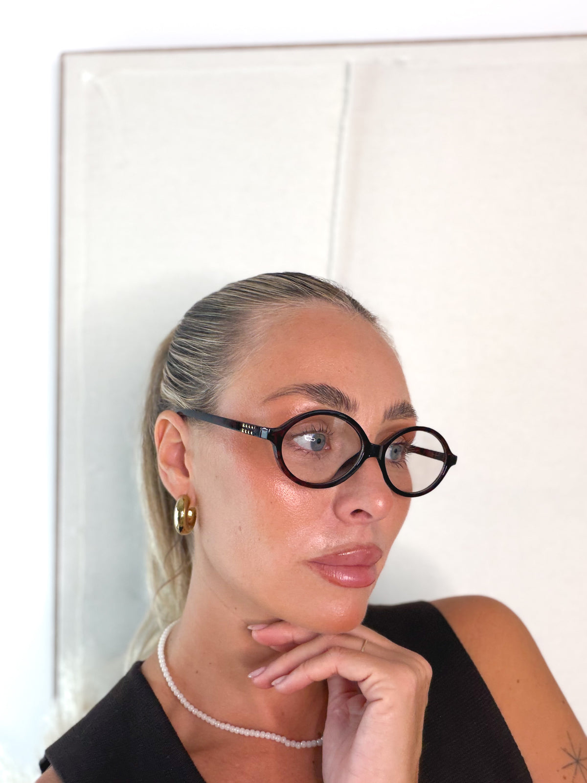 Gafas ovaladas marrón