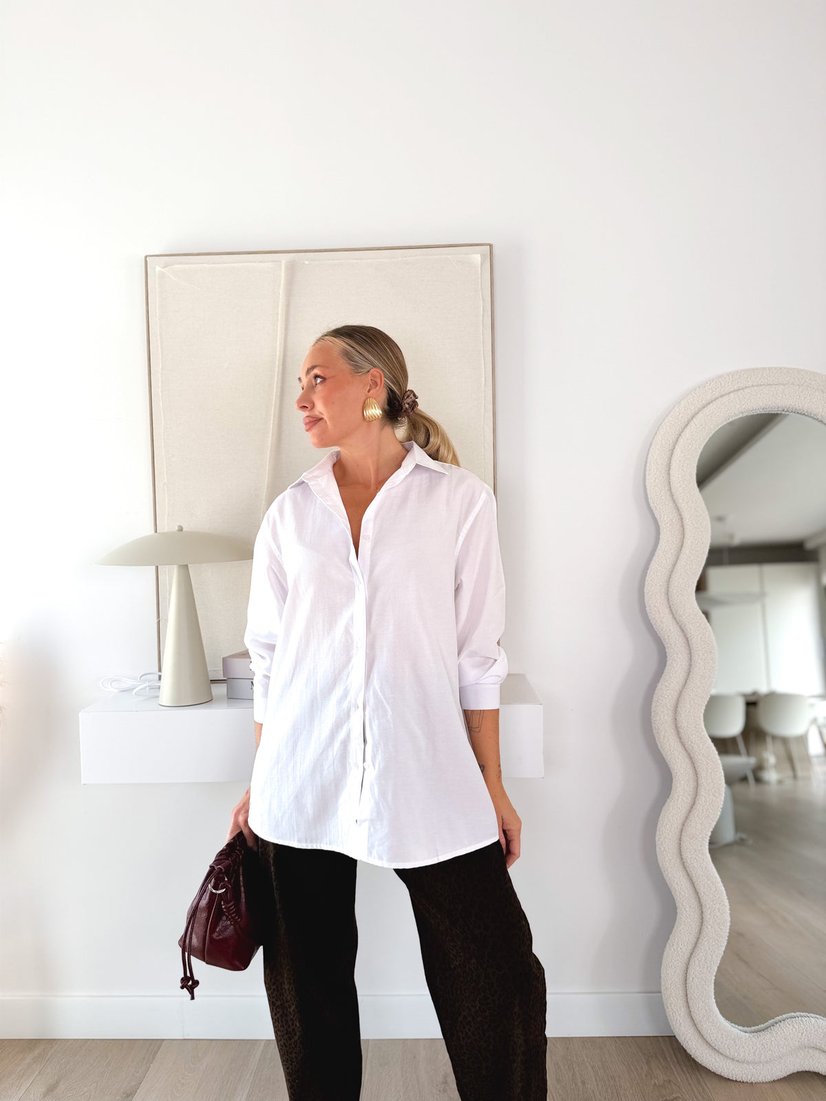 Camisa over abotonado blanca