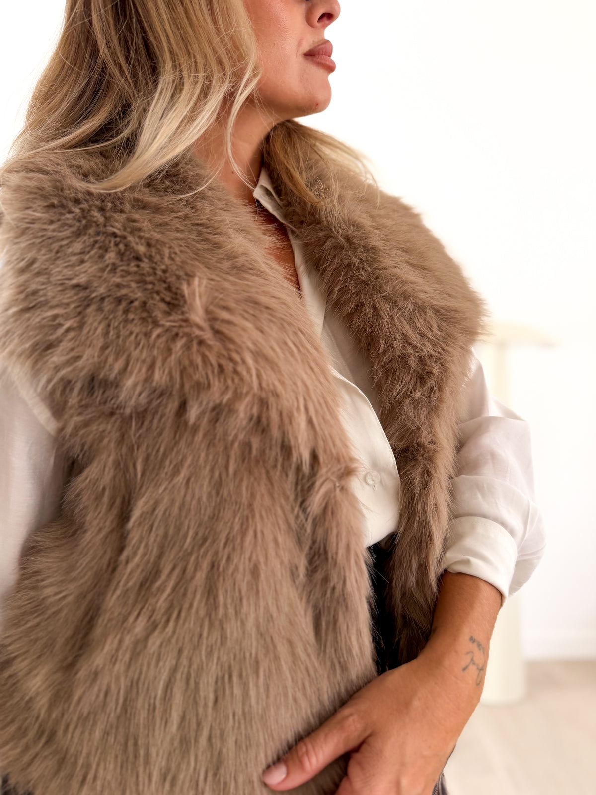 Chaleco pelo Camel