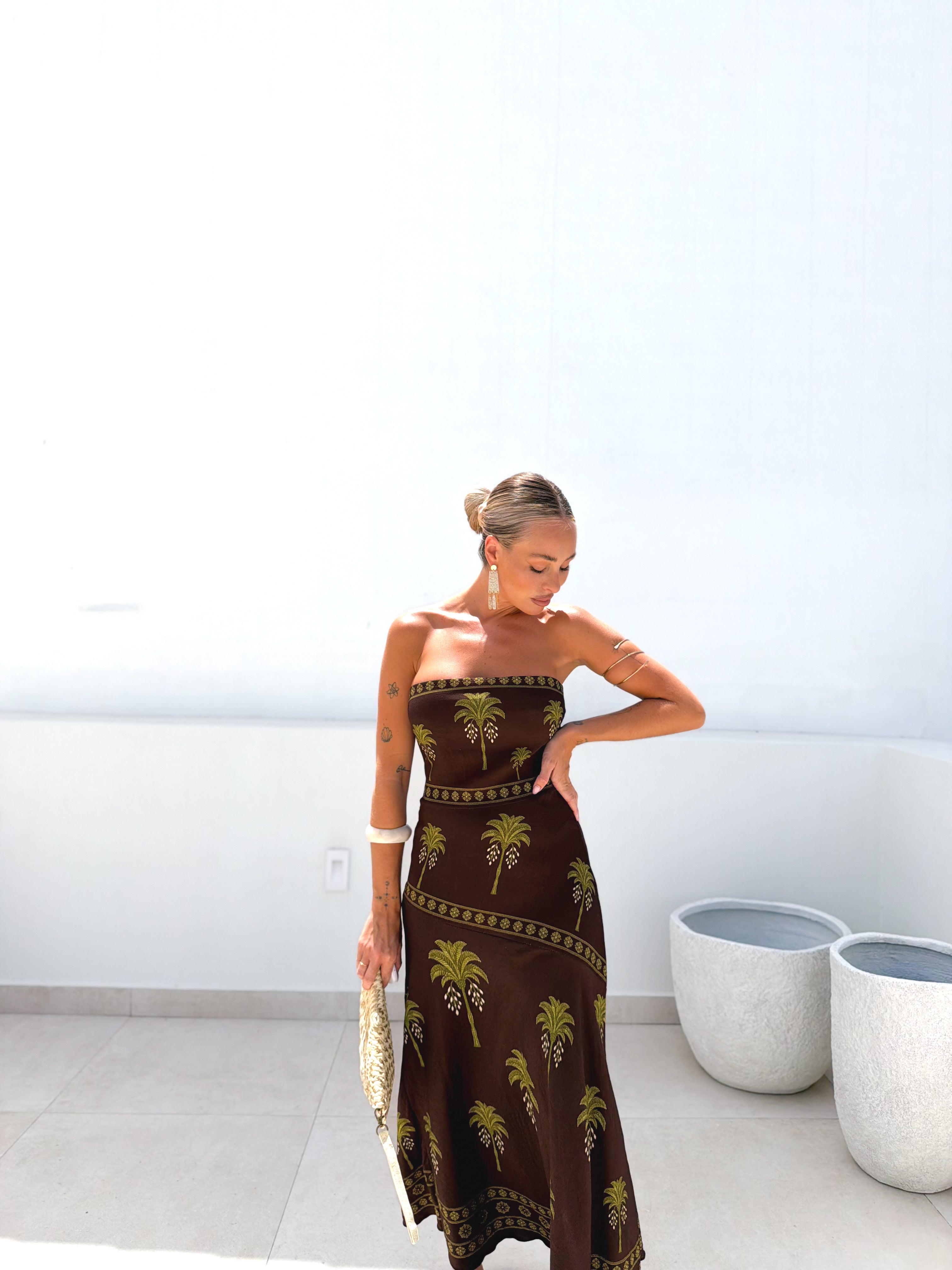 Vestido Palmier Marrón/Lima