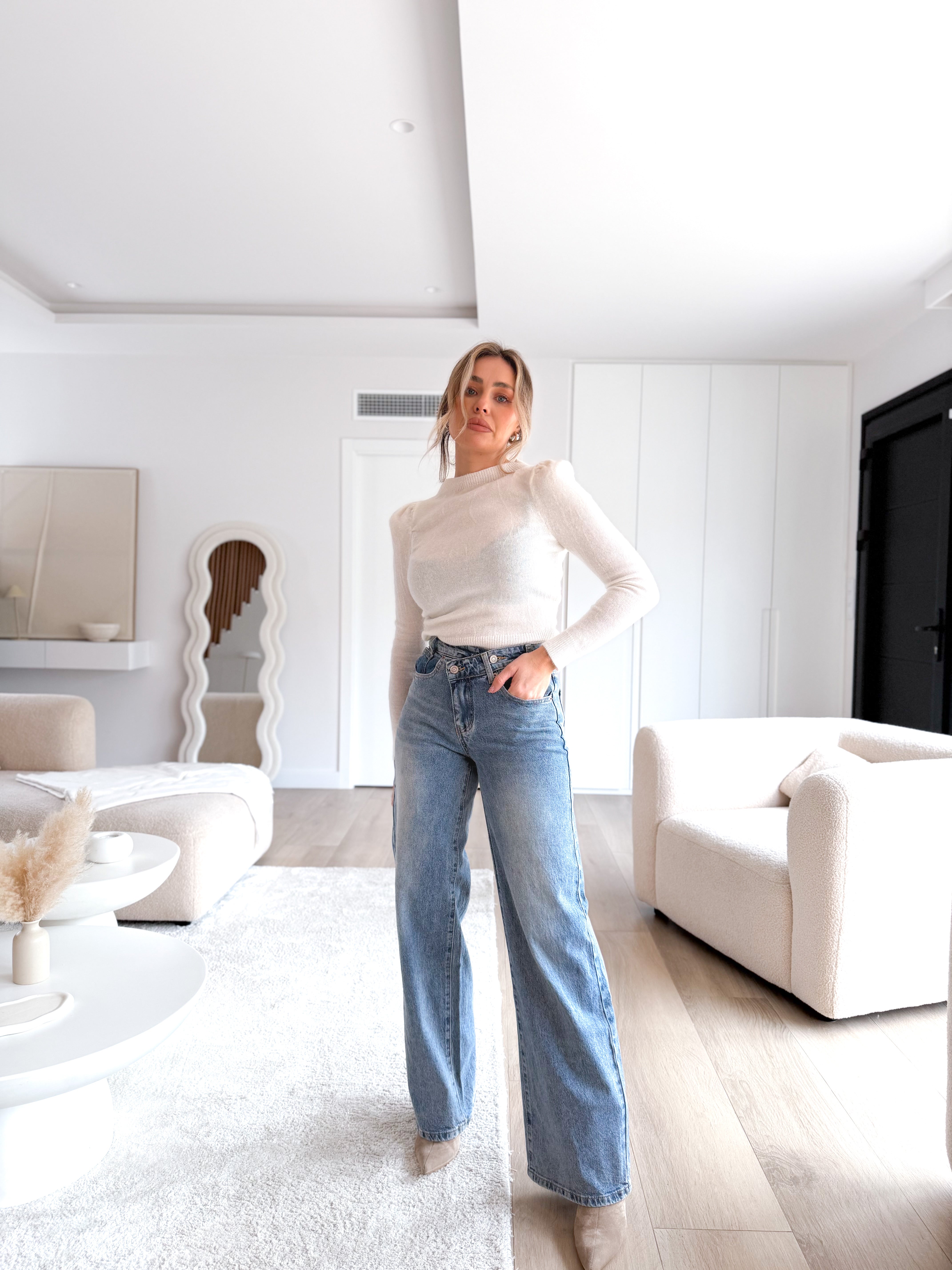 Jeans cintura cruzada