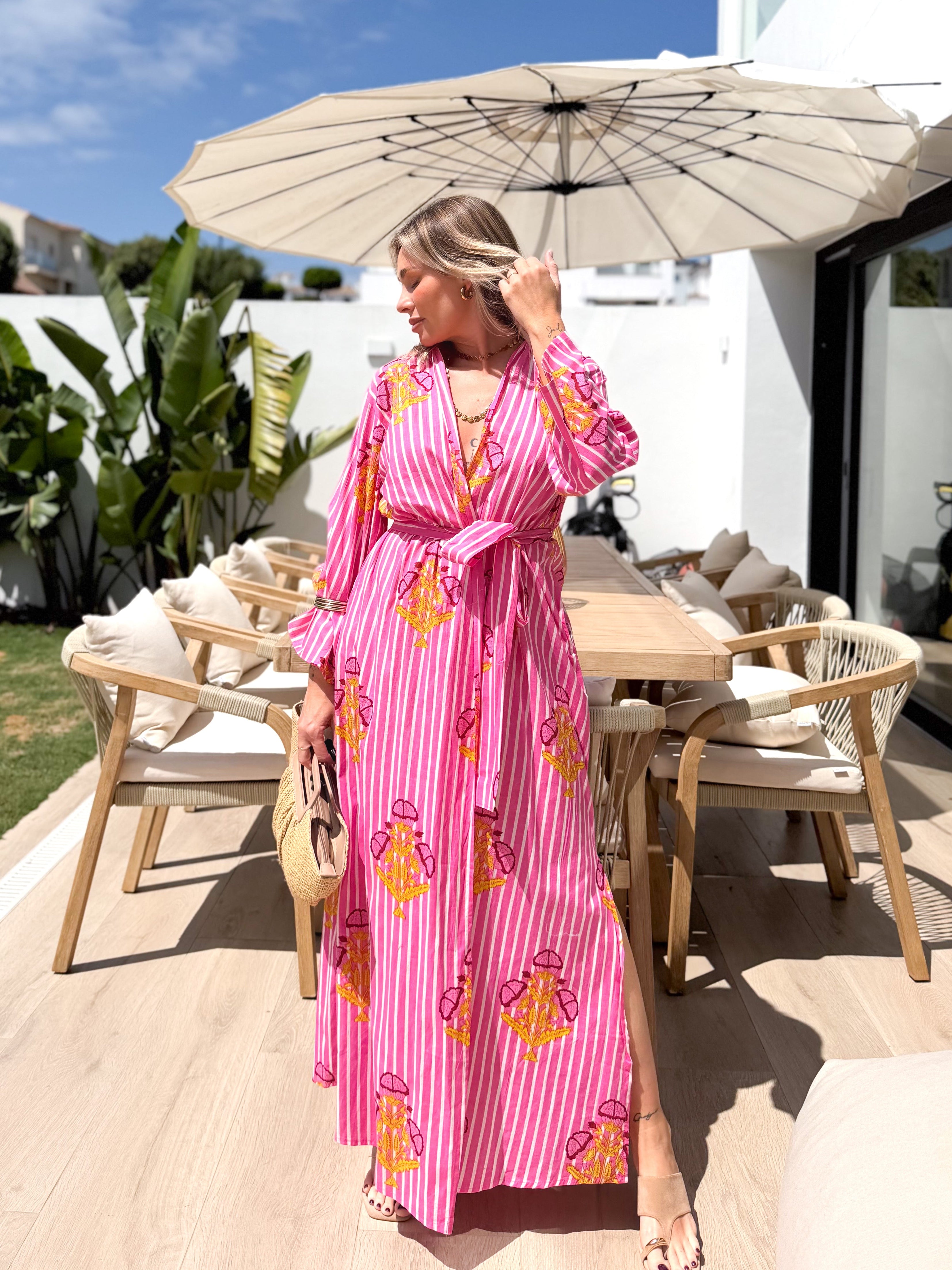 Kimono estampado Fucsia