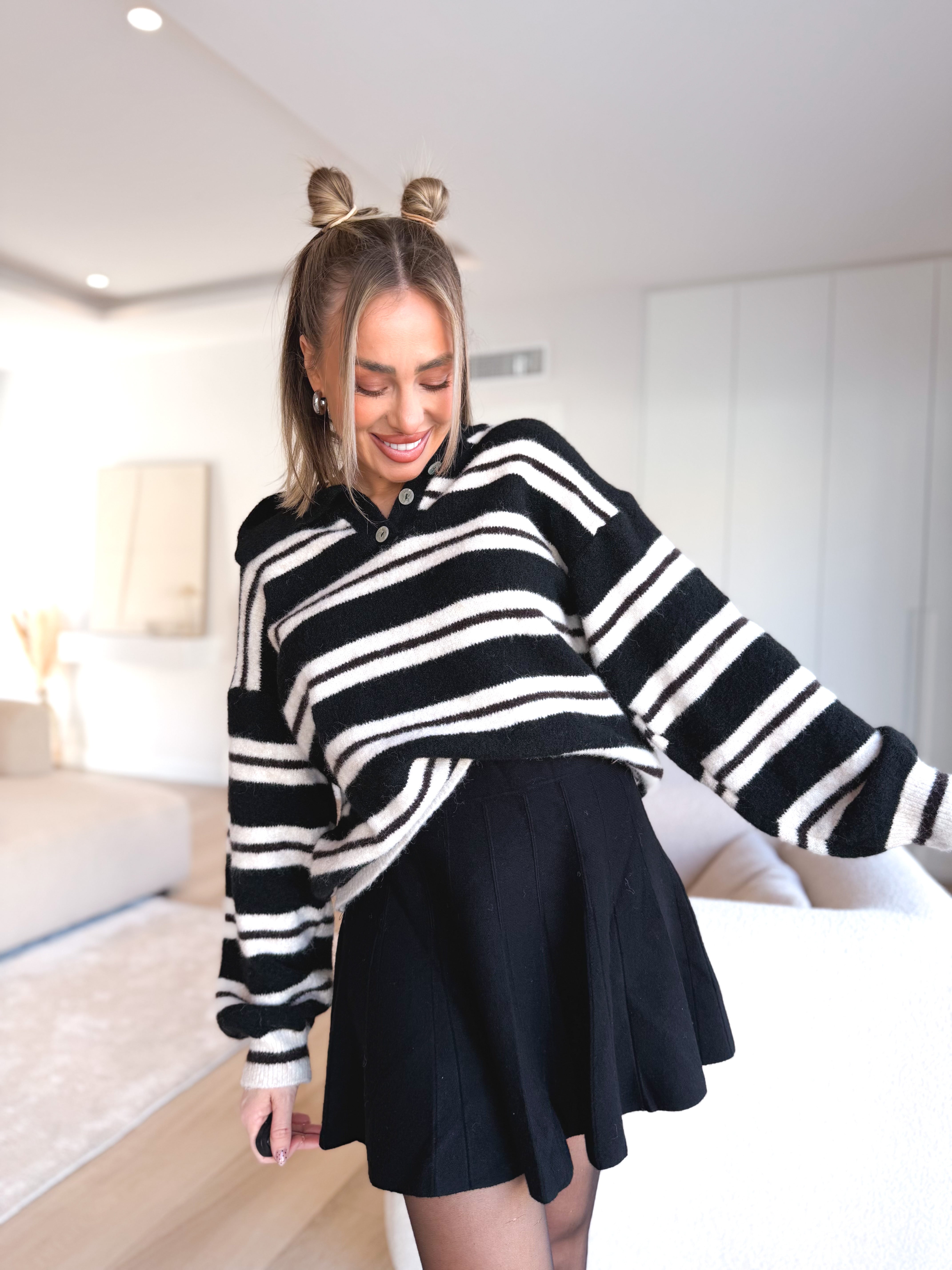 Jersey cuello polo negro