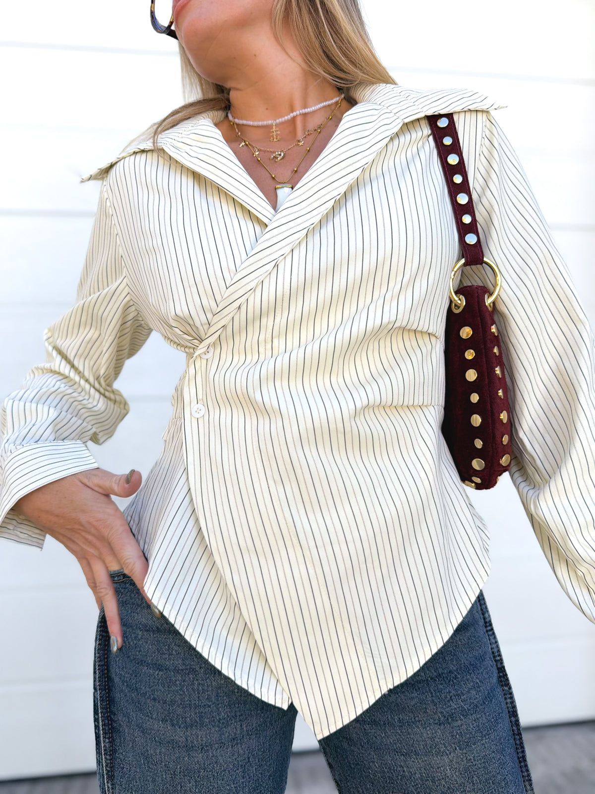 Camisa asimétrica Mantequilla