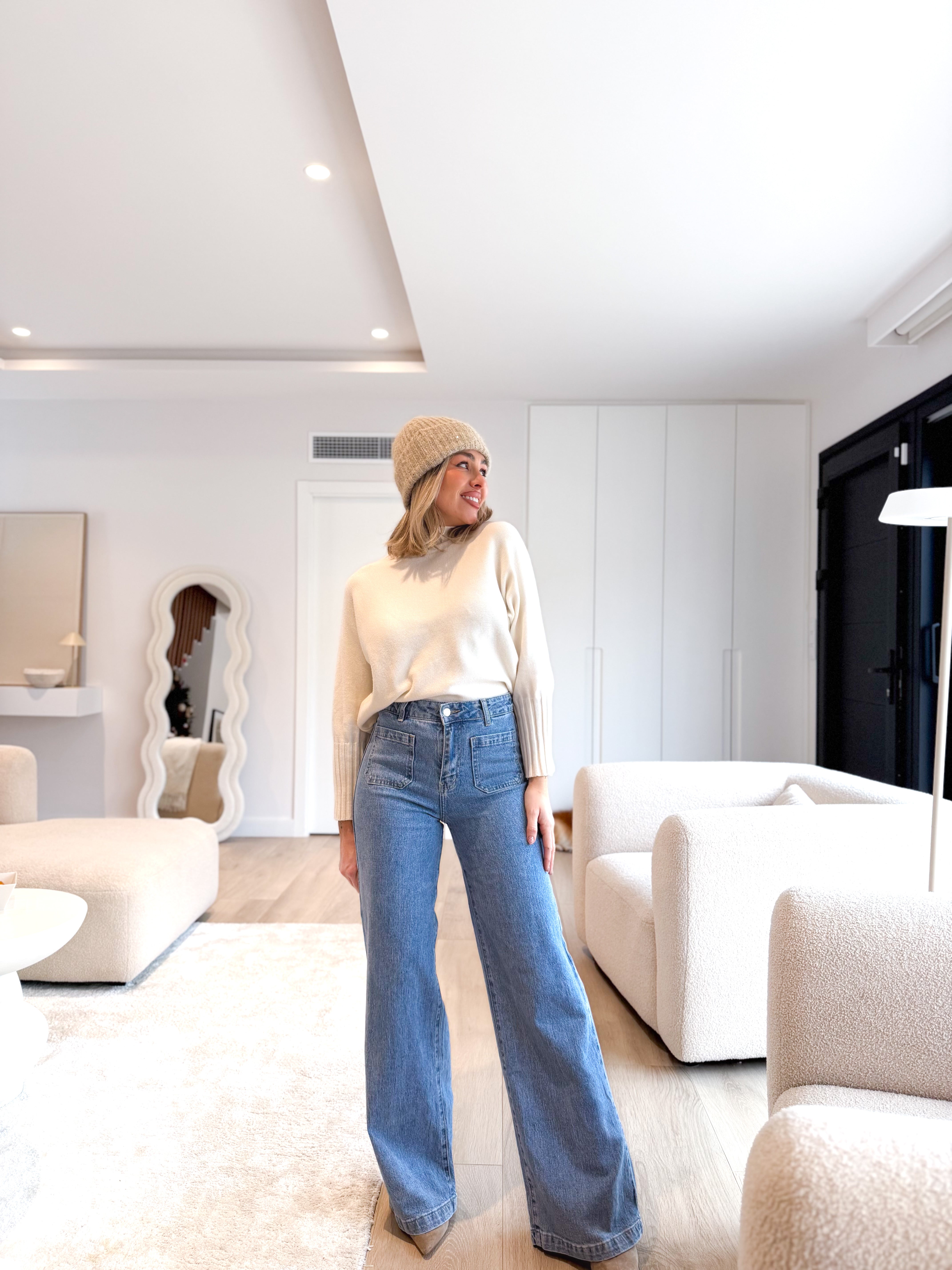 Jeans wide doble bolsillo