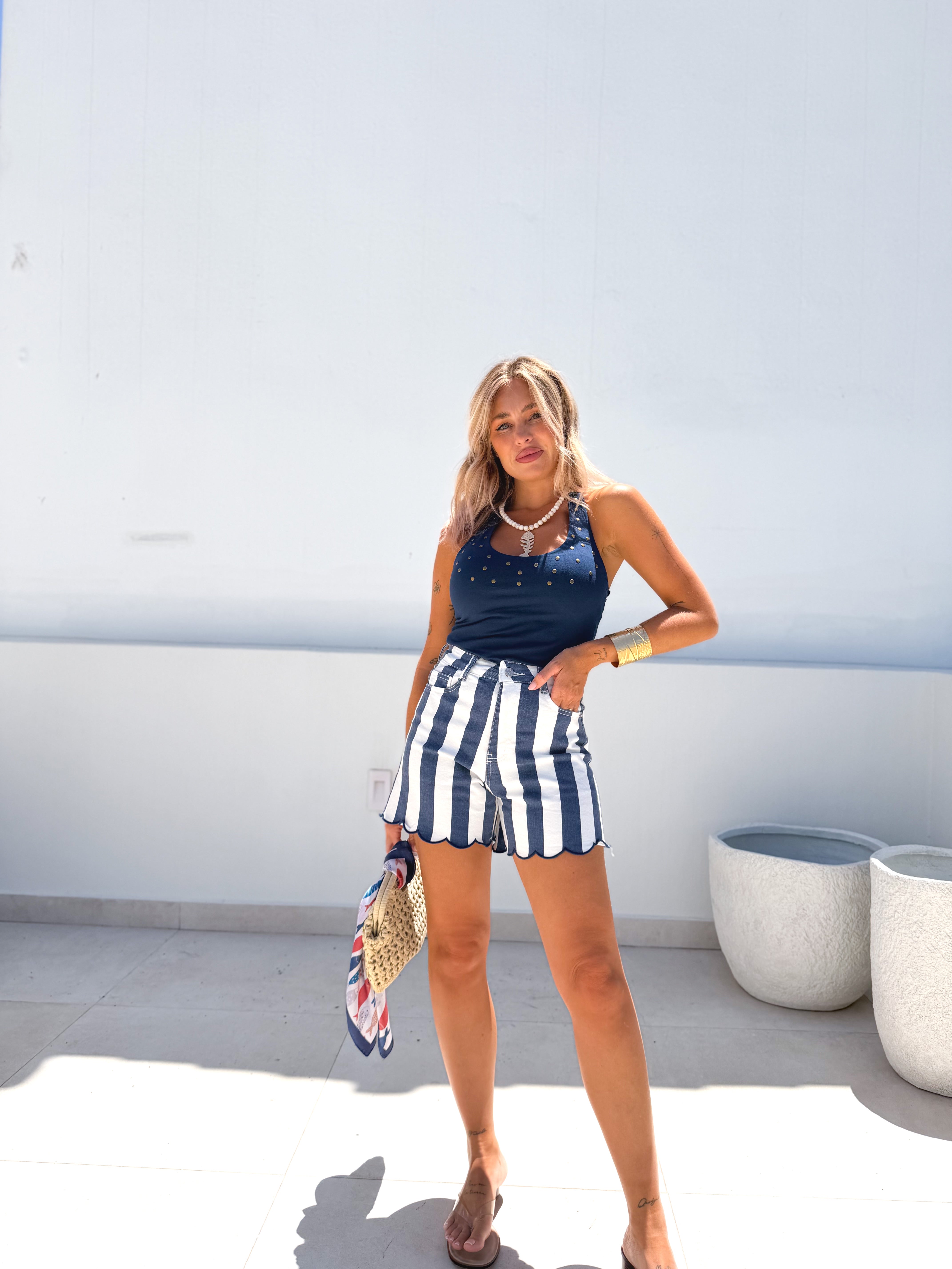 Short rayas blonda Marino