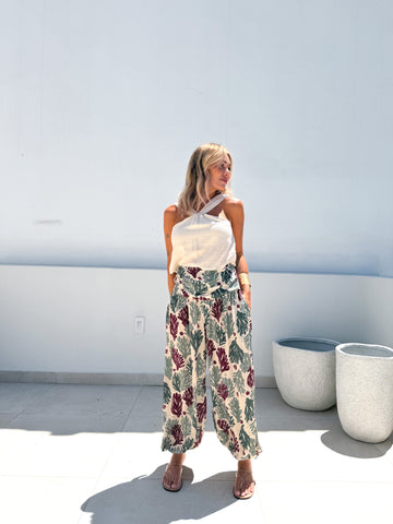 Pantalón bombacho coral agua