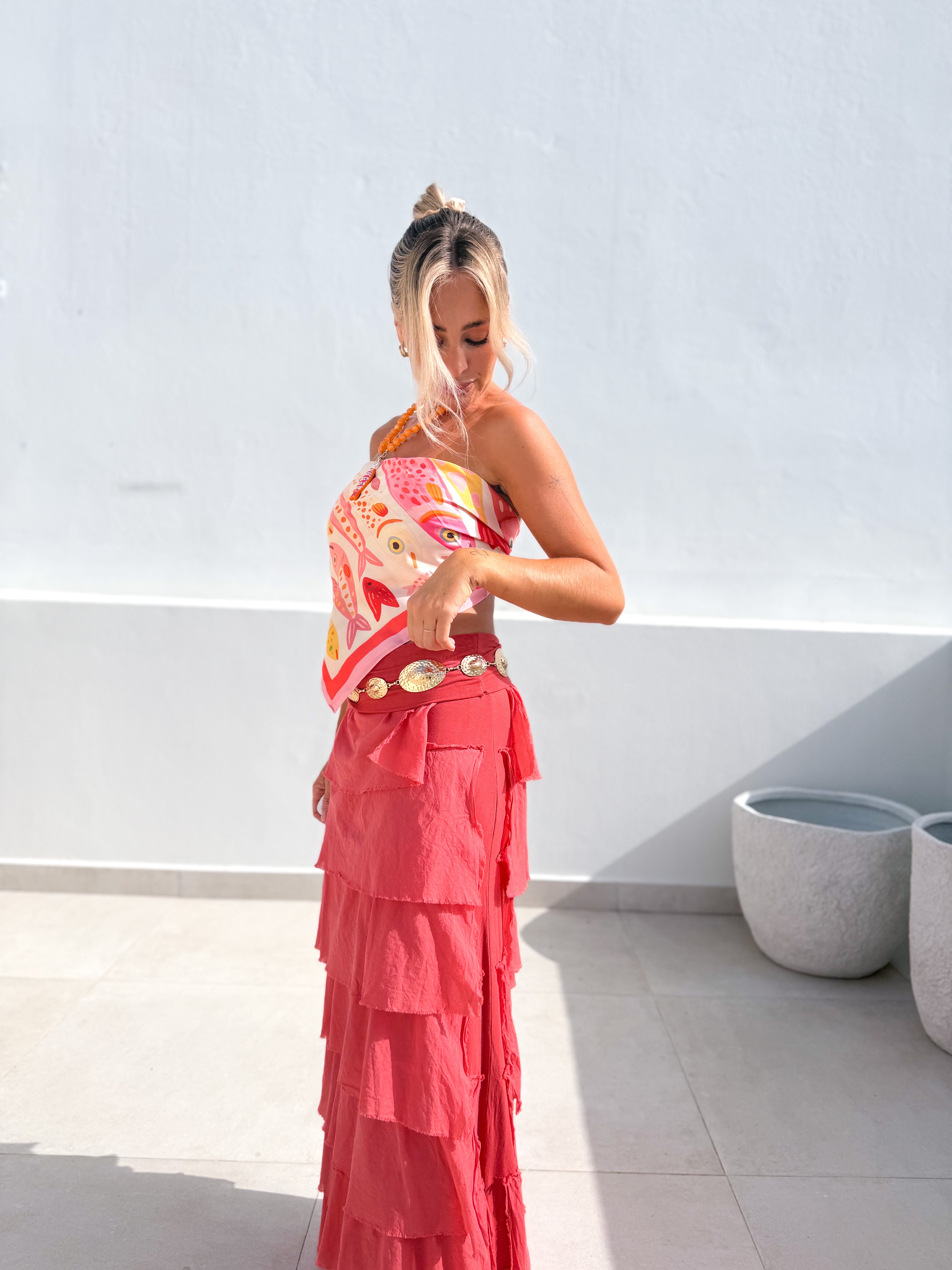 Falda Samsara Coral