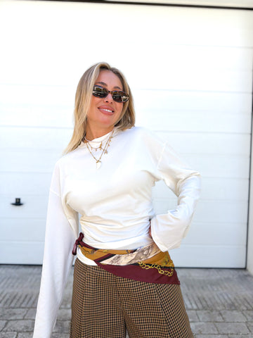Camiseta frunces blanca