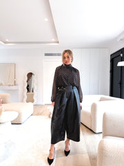 Pantalón globo polipiel negro