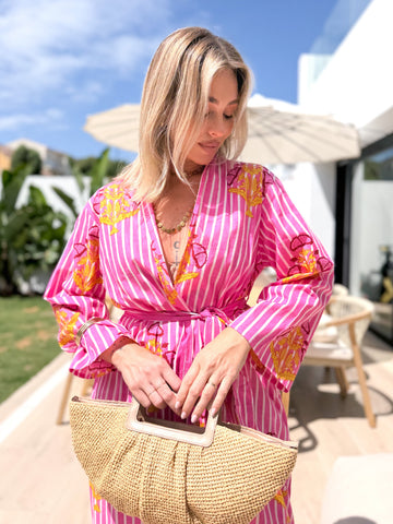 Kimono estampado Fucsia