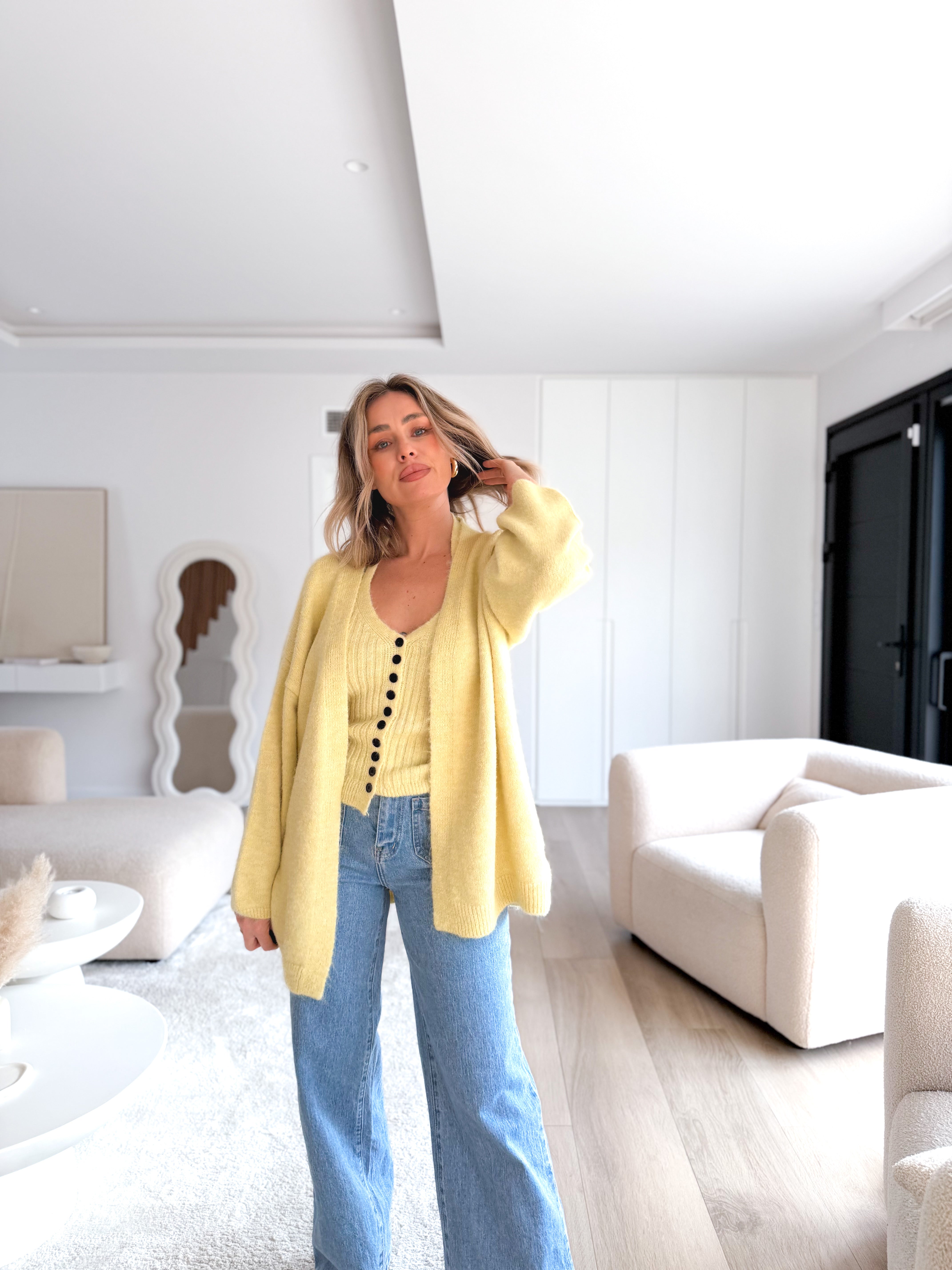 Set de punto amarillo