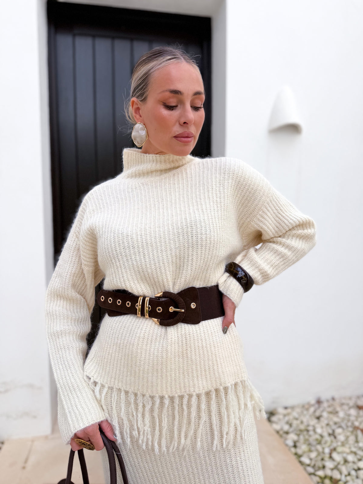 Conjunto lana flecos