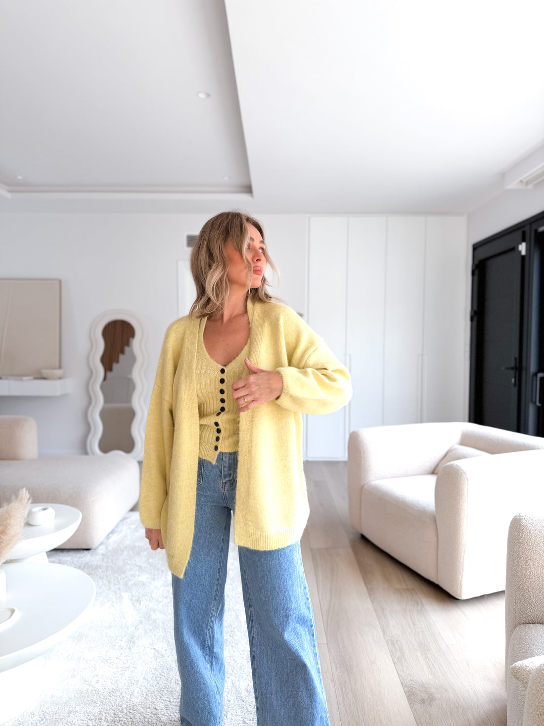 Set de punto amarillo